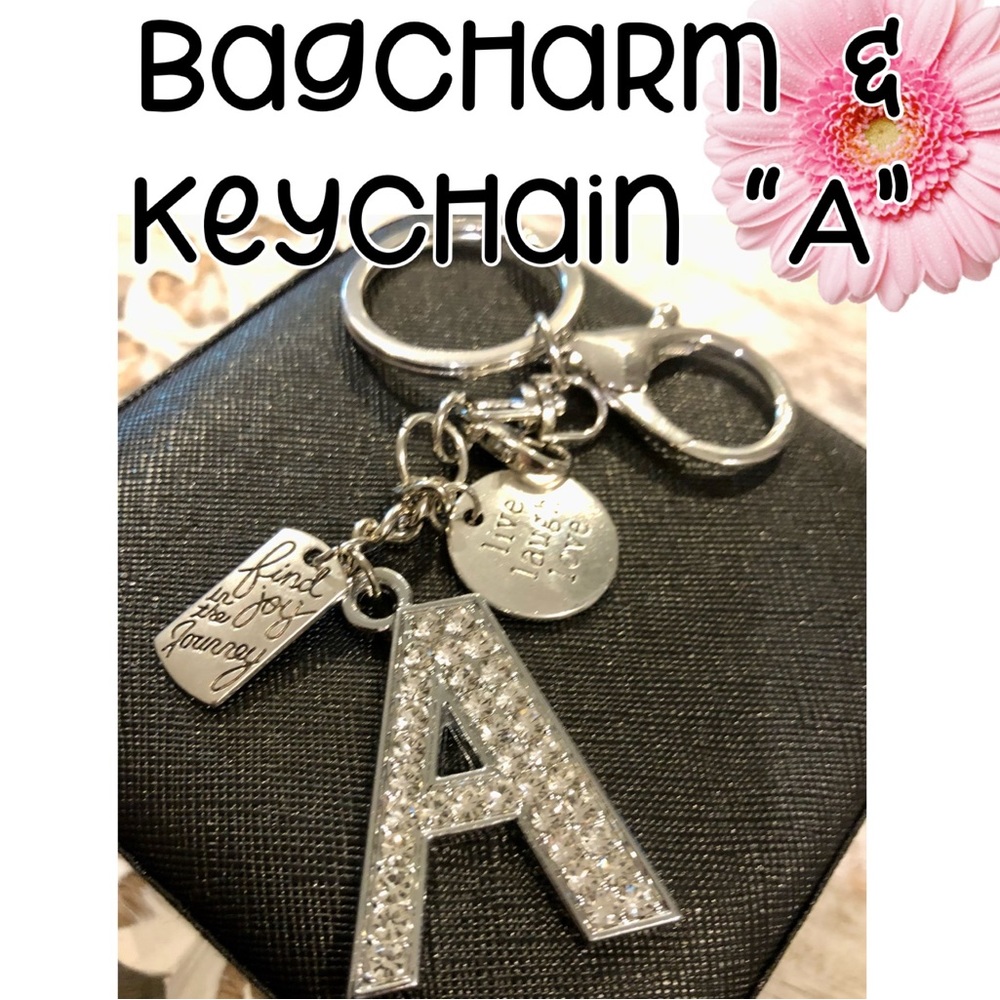🌸Bag Charm Bling or Keychain “A”